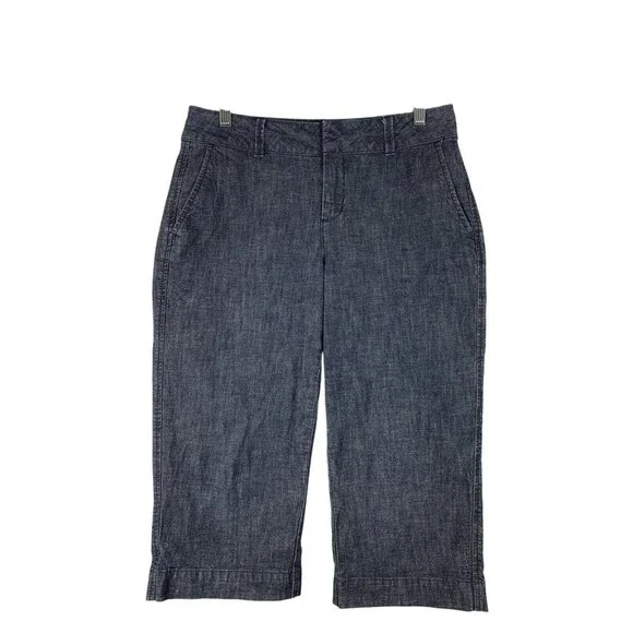 Coldwater Creek Women's Denim Capri Pants Size 8 Medium Blue Cropped Casual - Picture 1 of 11